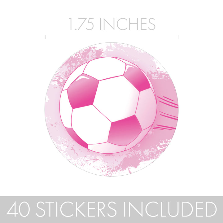 Soccer: Gender Reveal Party - Pink or Blue - 40 Stickers