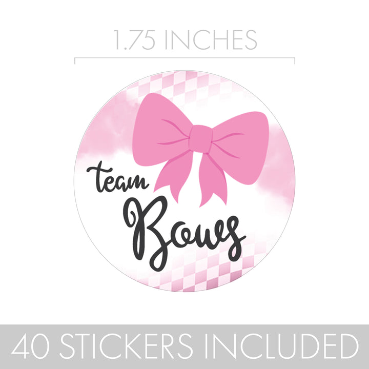 Burnouts or Bows: Gender Reveal Party - Team Bows or Team Burnouts - 40 Stickers