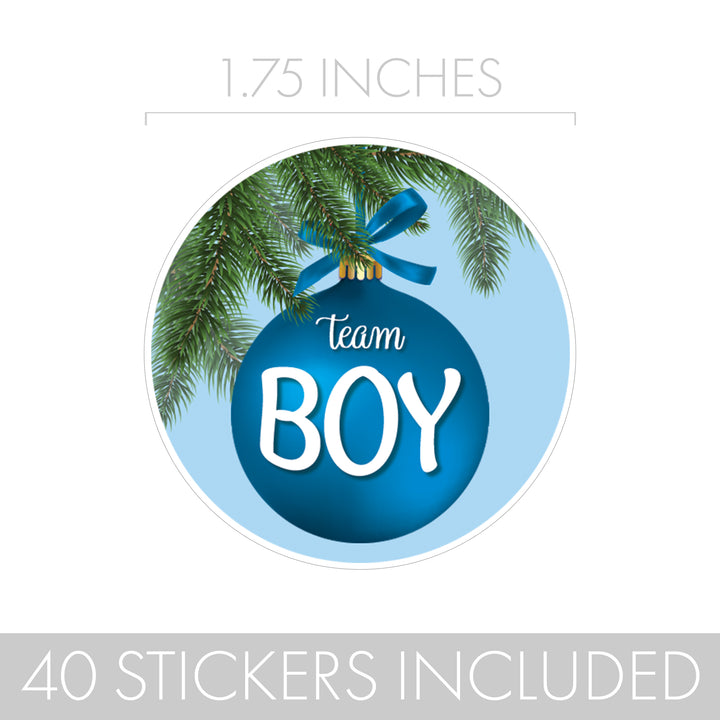 Christmas Ornament: Gender Reveal Party -Team Boy or Girl- 40 Stickers