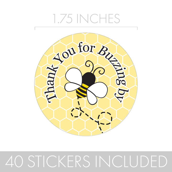 Bumble Bee: Baby Shower - Pegatinas de agradecimiento - 40 pegatinas