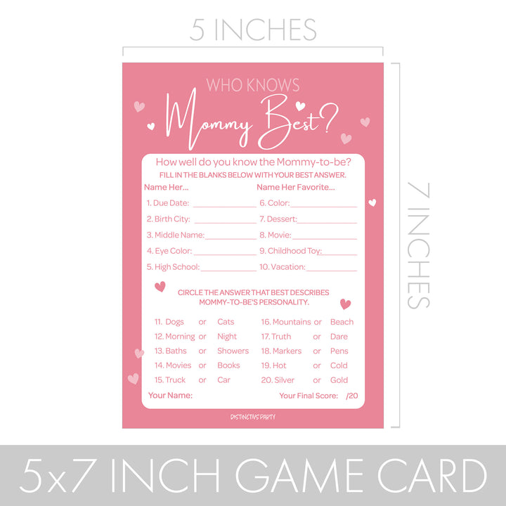 Sweet Baby Girl: Pink- Baby Shower Game Bundle - Emoji, Animal Match, Who Knows, Word Search - 4 Games for 20 Players - 40 Dual Sided Cards