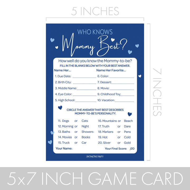 Sweet Baby Boy: Blue- Baby Shower Game Bundle - Emoji, Animal Match, Who Knows, Word Search - 4 Games for 20 Players - 40 Dual Sided Cards