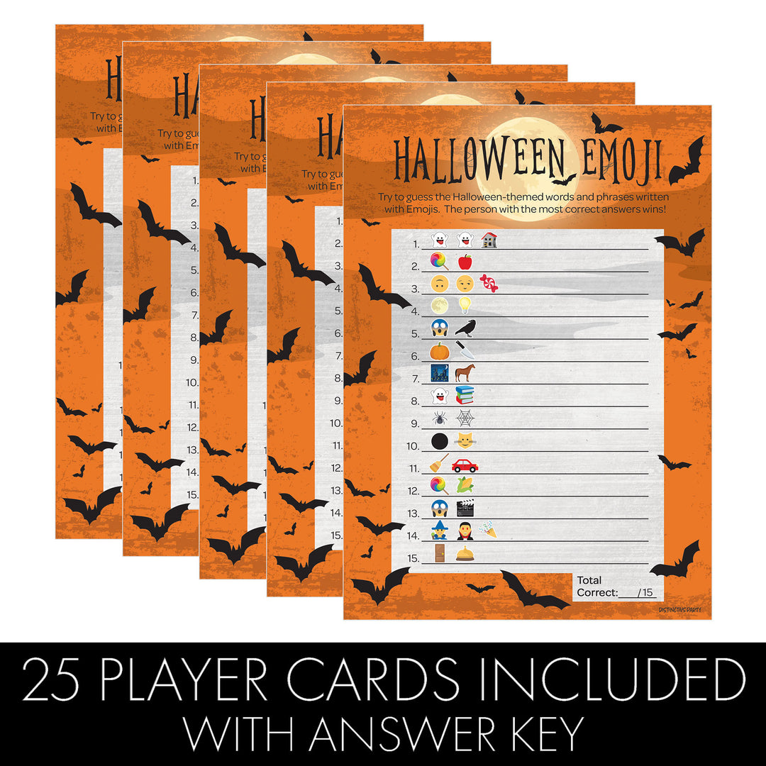 Halloween Emoji Guessing Game – 25 Party Game Cards for Kids, Adults & Classroom Fun