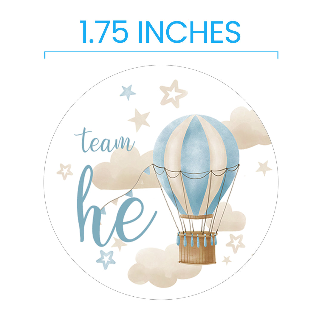 Hot Air Balloon: Gender Reveal Party - He or She  - 40 Stickers