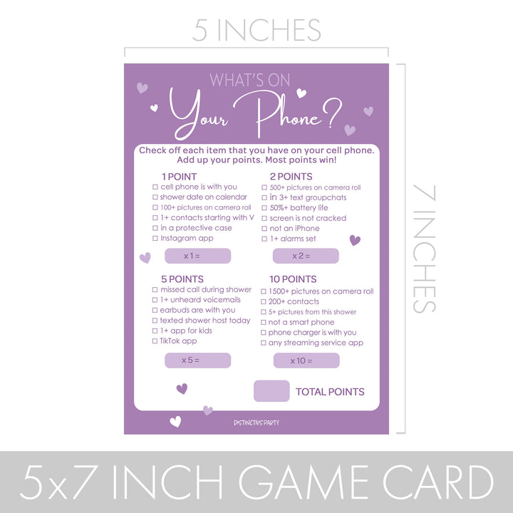 Sweet Baby Girl: Purple- Baby Shower Game Bundle - Guess Who: Mommy or Daddy, All Things Baby, What's On Your Phone & Word Scramble - 4 Games for 20 Players - 40 Dual Sided Cards