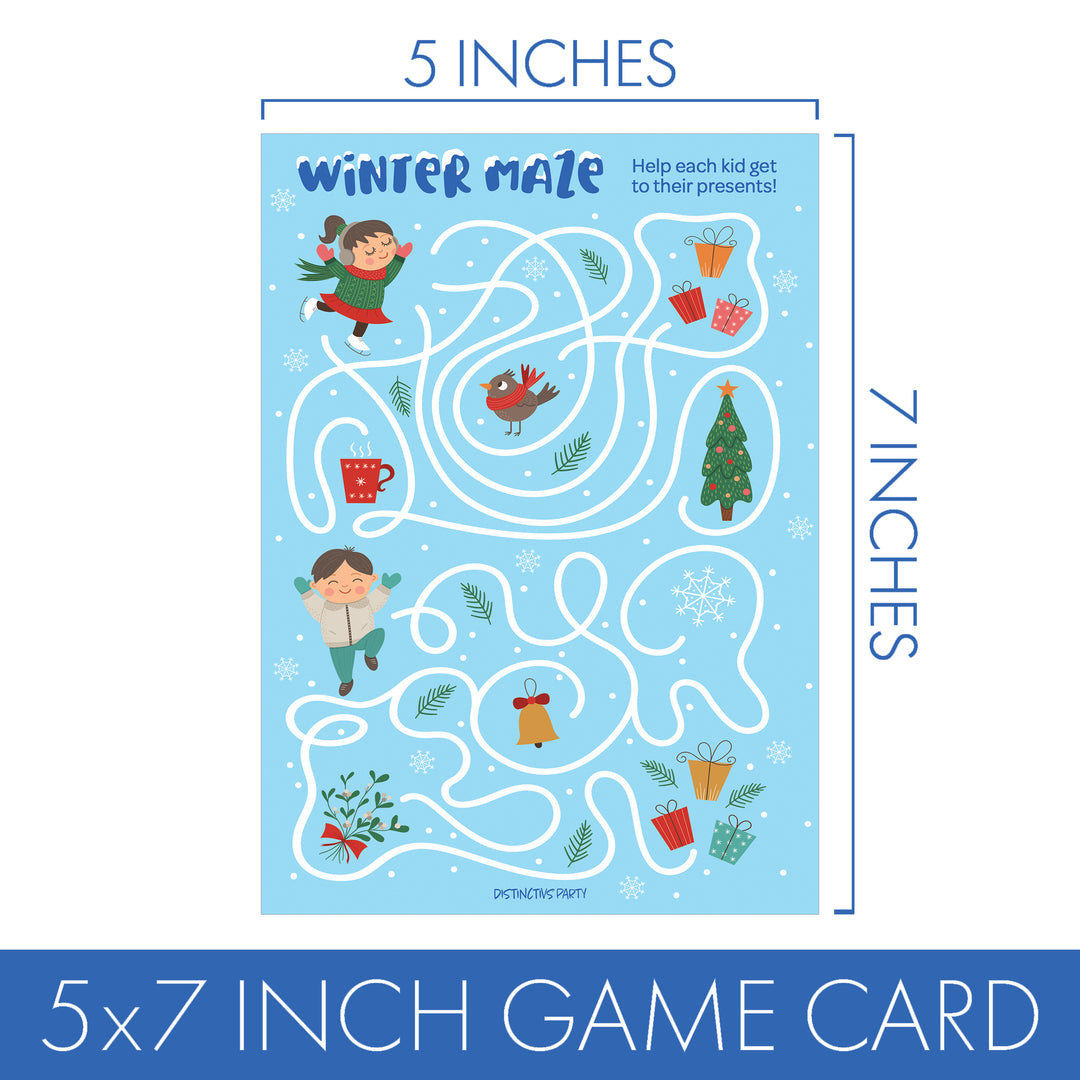 Winter Games: Blue Snowflakes - Hidden Objects, Matching, Maze, Connect the Dots - Preschool - 4 Game Bundle for 25 Kids