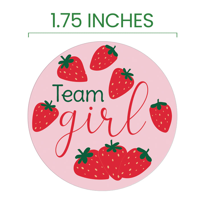 Berry Sweet Baby Gender Reveal Party Stickers – Strawberry & Blueberry Theme, Team Blue Boy or Team Pink Girl, 40 Count