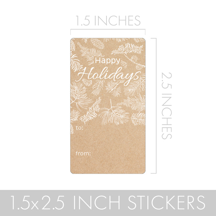 Christmas Gift Tag Stickers: Woodland Deer – 75 Stickers