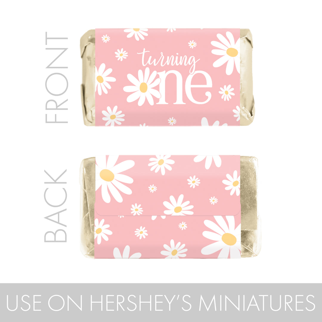 Darling Daisy - 1st Birthday: Hershey's Miniatures Candy Bar Wrappers - 45 Stickers