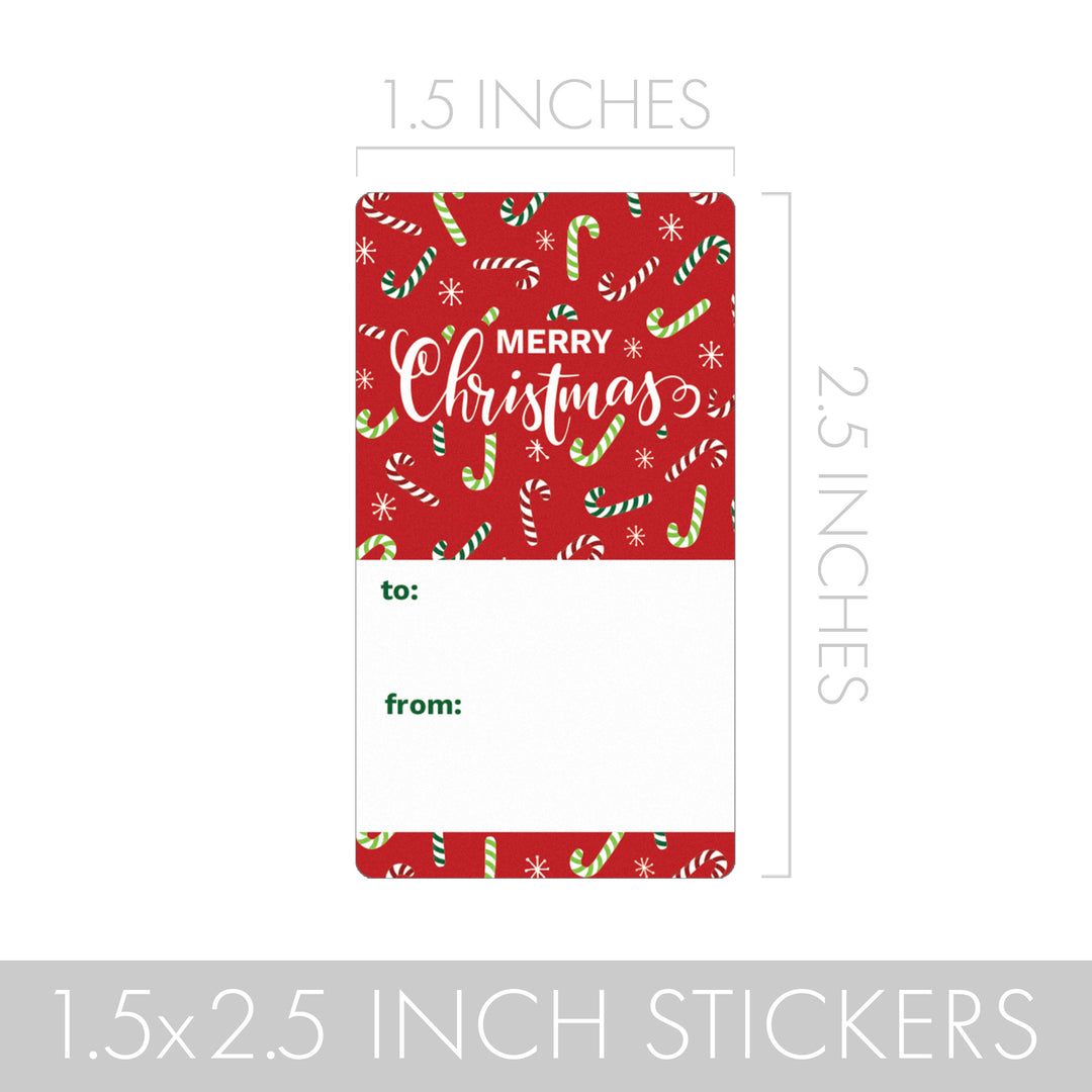 Christmas Gift Tag Stickers: Fun Christmas - Candy Canes, Santa and Christmas Trees  – 75 Stickers