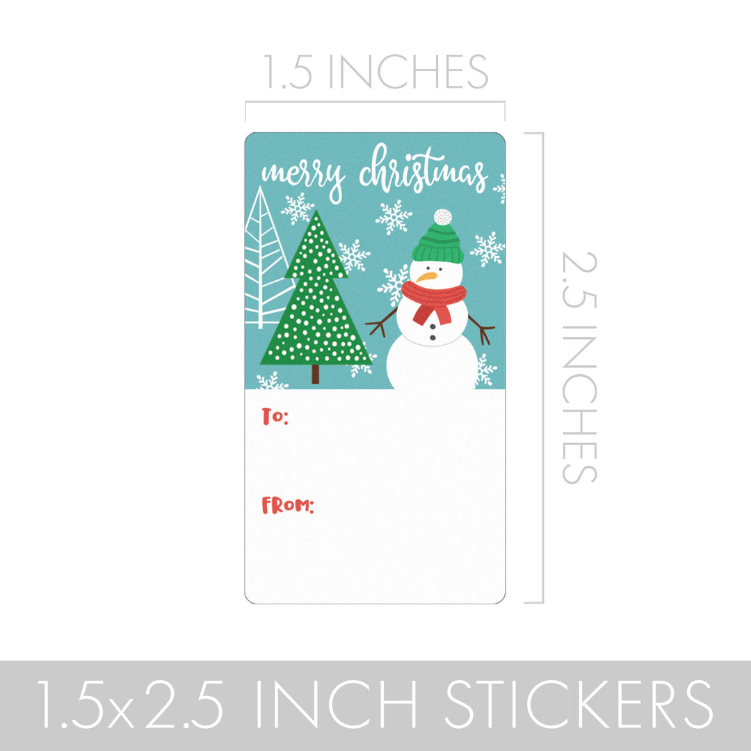 Christmas Gift Tag Stickers: Santa, Snowflakes, and Candy Canes   – 75 Stickers