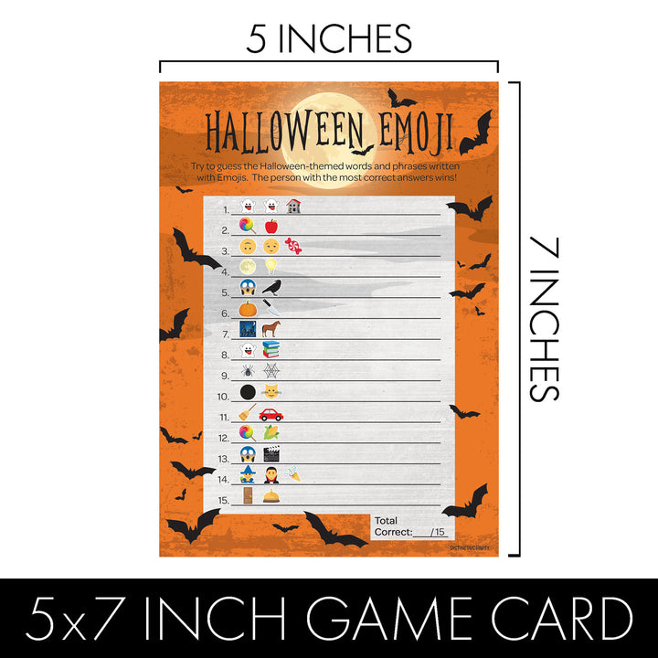 Halloween Emoji Guessing Game – 25 Party Game Cards for Kids, Adults & Classroom Fun