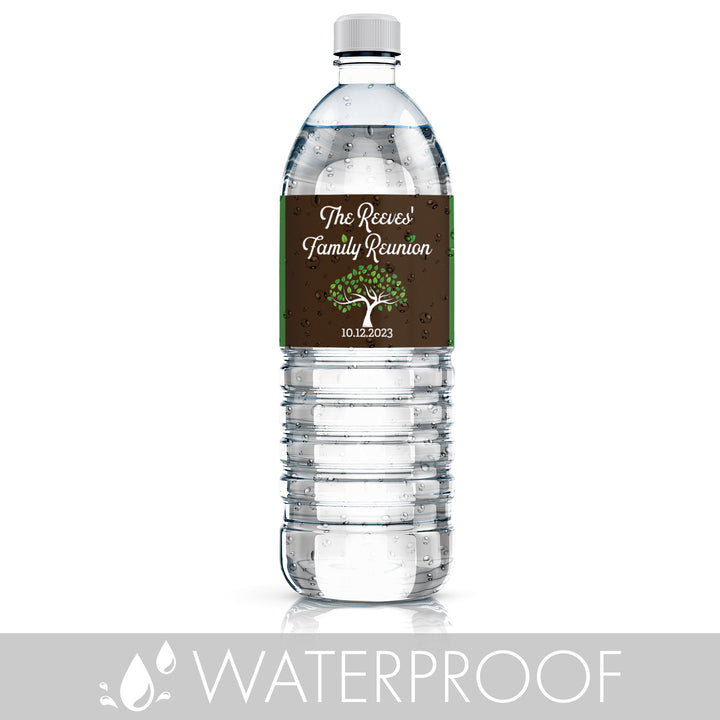 Personalized Family Reunion Party Water Bottle Labels - 24, 100, or 250  Stickers (9 Color Choices)