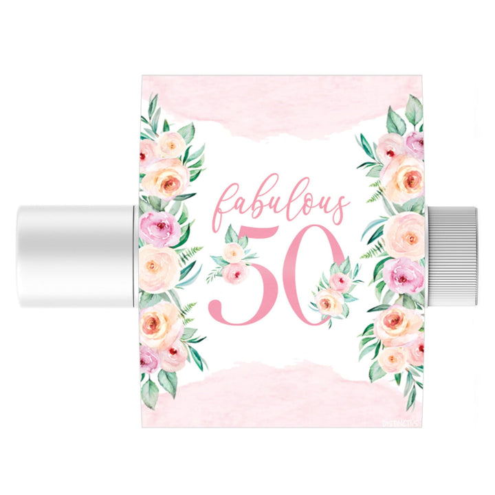 50th Birthday: Floral -  Lip Balm Labels - 36 Stickers