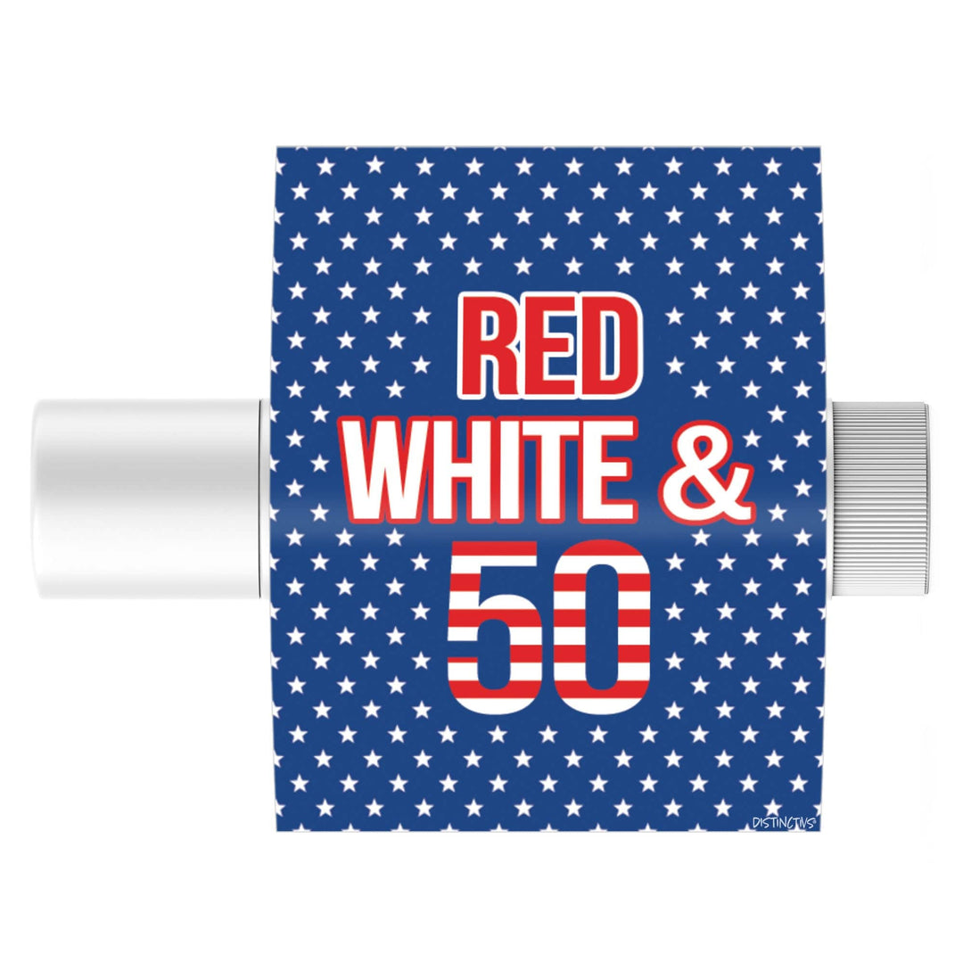 50th Birthday: Red White & Blue -  Lip Balm Labels - 36 Stickers