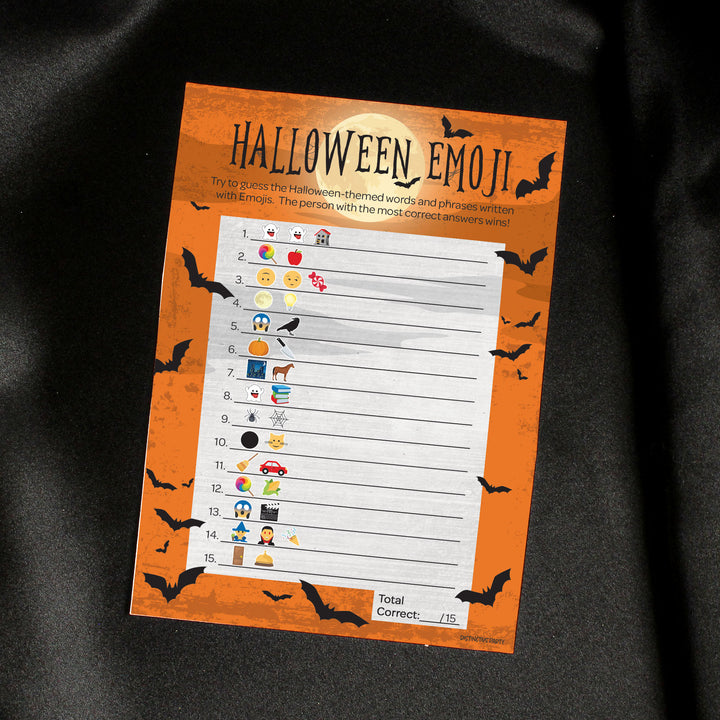 Halloween Emoji Guessing Game – 25 Party Game Cards for Kids, Adults & Classroom Fun