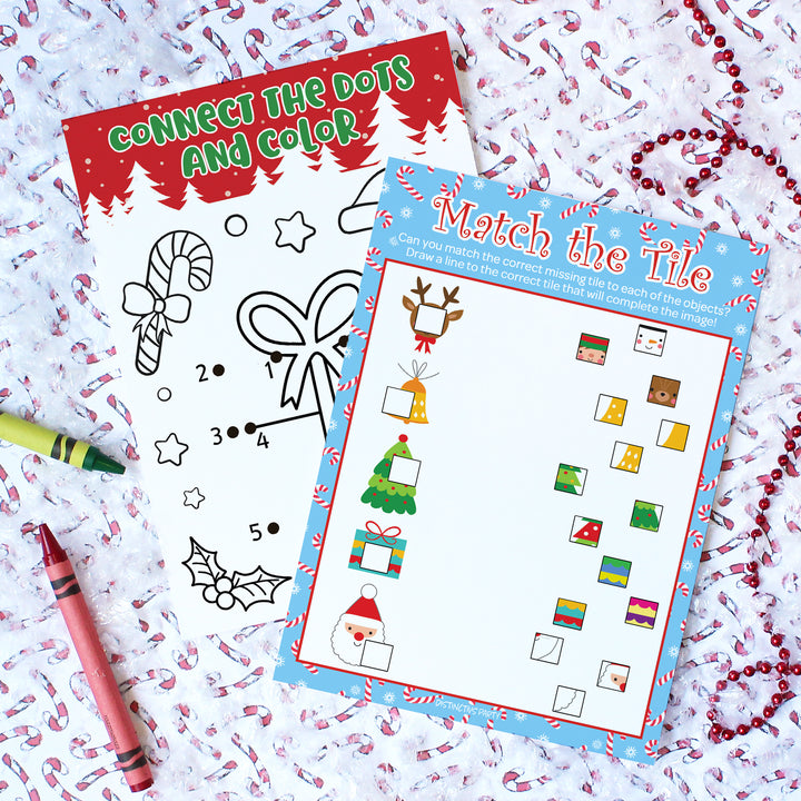 Christmas Cheer: Christmas Party Game Bundle- Hidden Objects, Matching, Maze, Connect the Dots - Preschool - 4 Game Bundle for 25 Kids