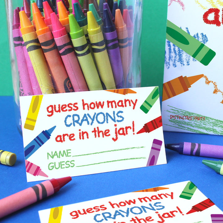 Back to School Party Game: Guess How Many Crayons in the Jar Game