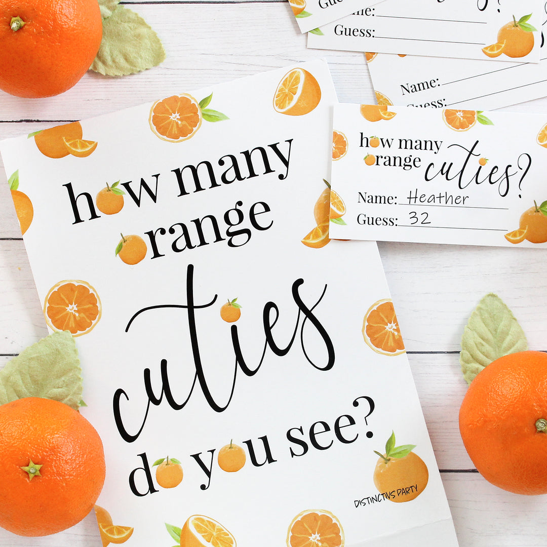 Little Cutie: Baby Shower Game - How Many Orange Cuties Do You See?