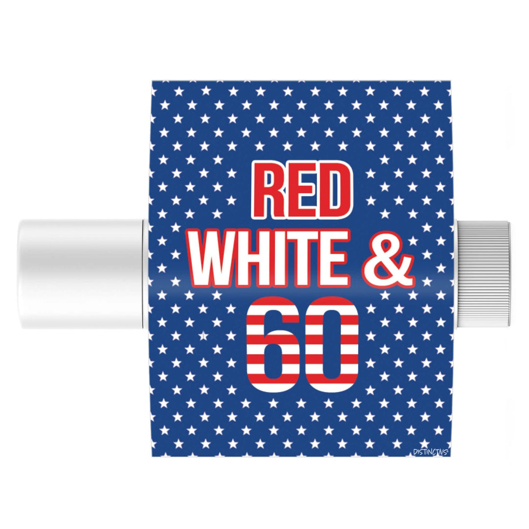 60th Birthday: Red White & Blue -  Lip Balm Labels - 36 Stickers