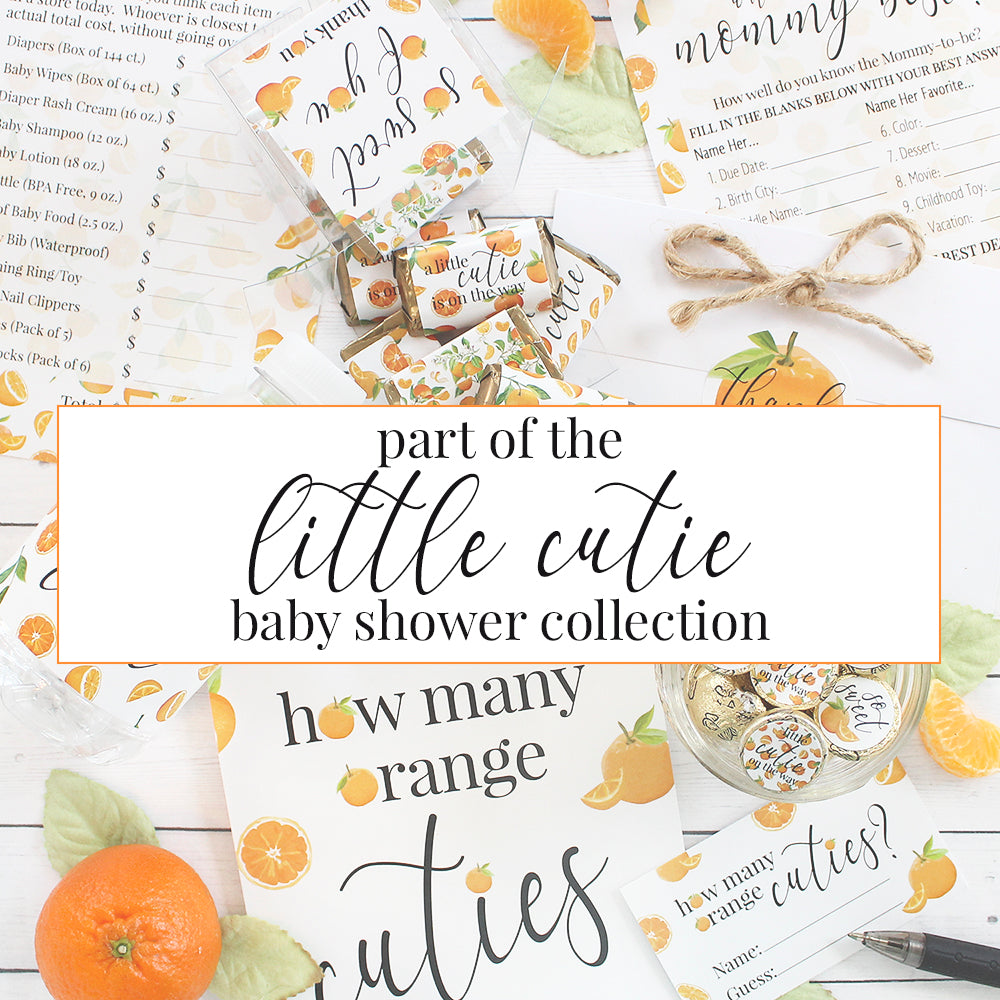 Little Cutie: Baby Shower Game - How Many Orange Cuties Do You See?