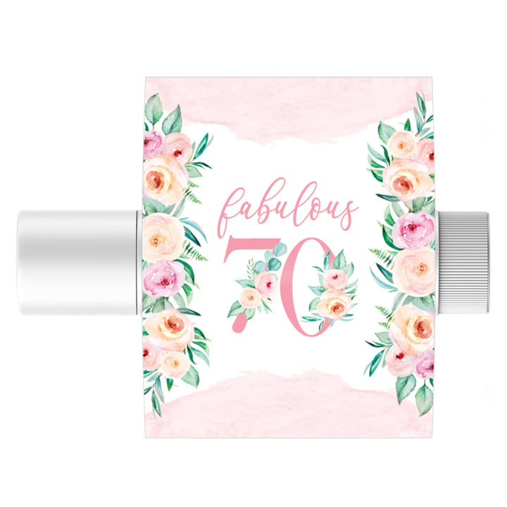 70th Birthday: Floral -  Lip Balm Labels - 36 Stickers