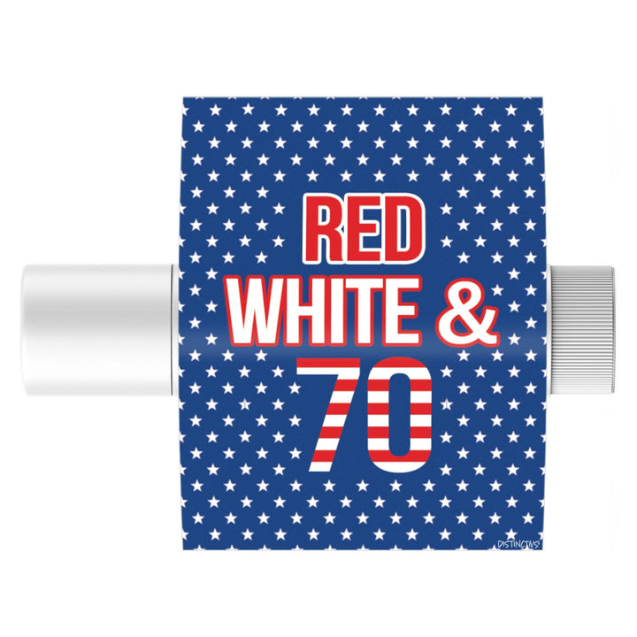 70th Birthday: Red White & Blue - Lip Balm Labels - 36 Stickers