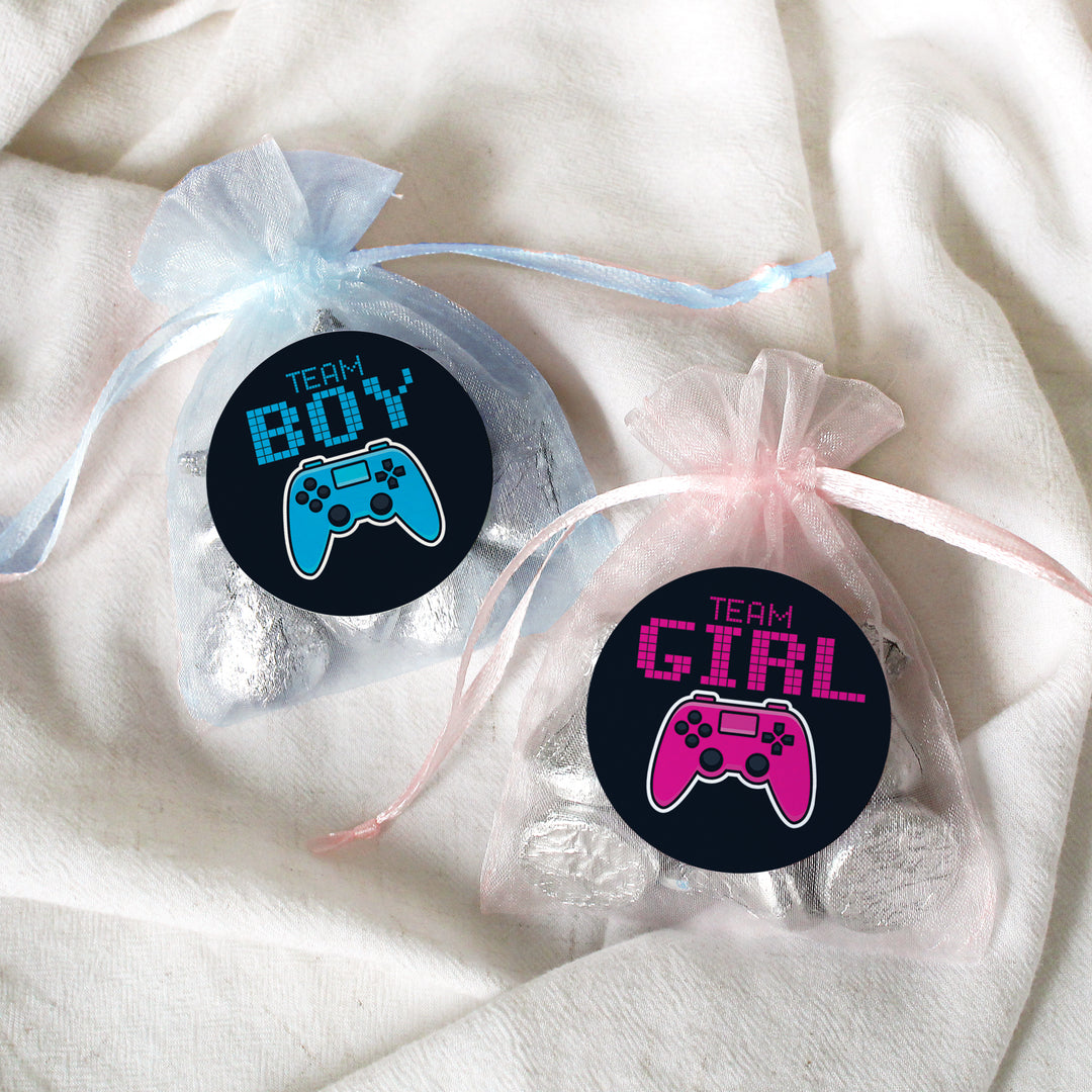 Video Gamer: Gender Reveal Party - Girl or Boy  - 40 Stickers