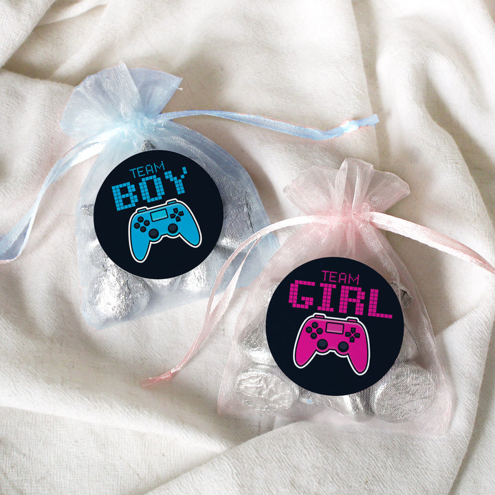 Video Gamer: Gender Reveal Party - Girl or Boy  - 40 Stickers