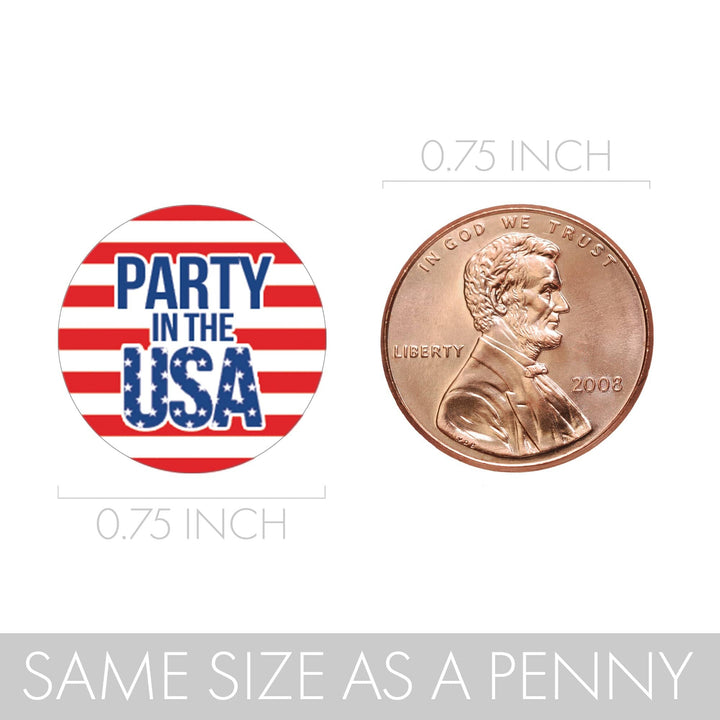 80th Birthday: Red White & Blue - Favor Stickers Fits on Hershey's Kisses - 180 Stickers