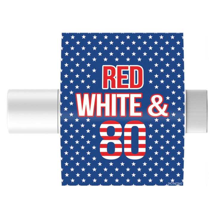 80th Birthday: Red White & Blue - Lip Balm Labels - 36 Stickers