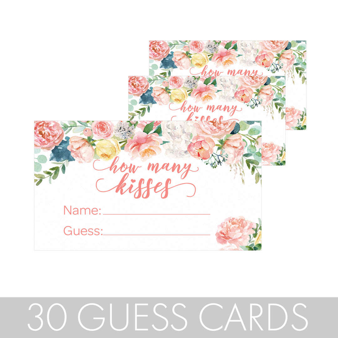 Floral How Many Kisses Baby Shower Game