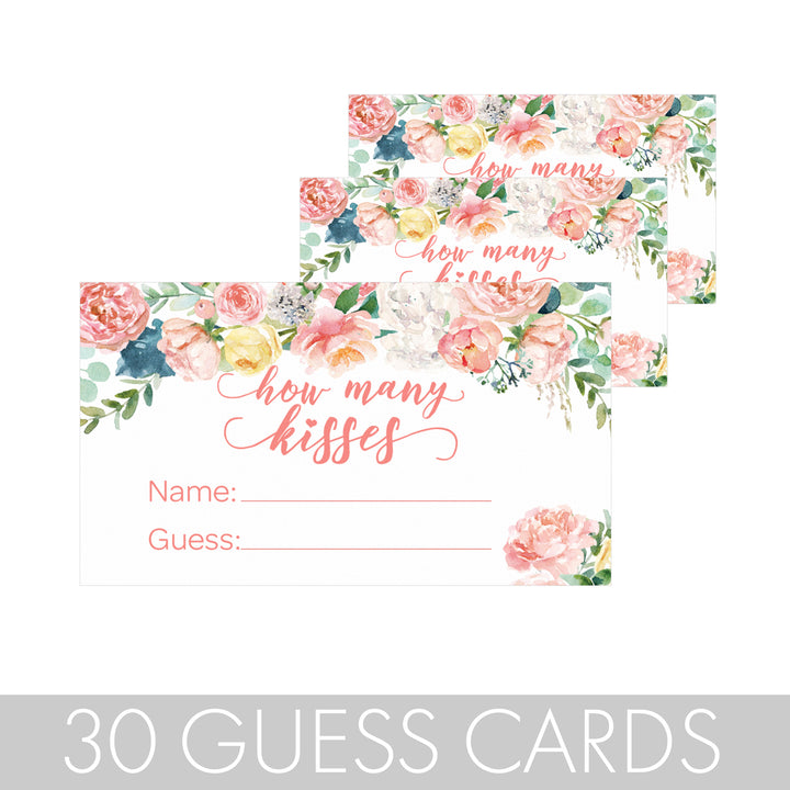 Floral How Many Kisses Baby Shower Game