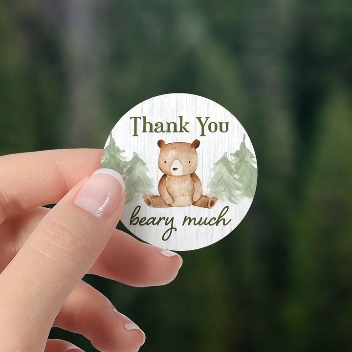 Woodland Bear: Thank You Beary Much Stickers - 40 Stickers