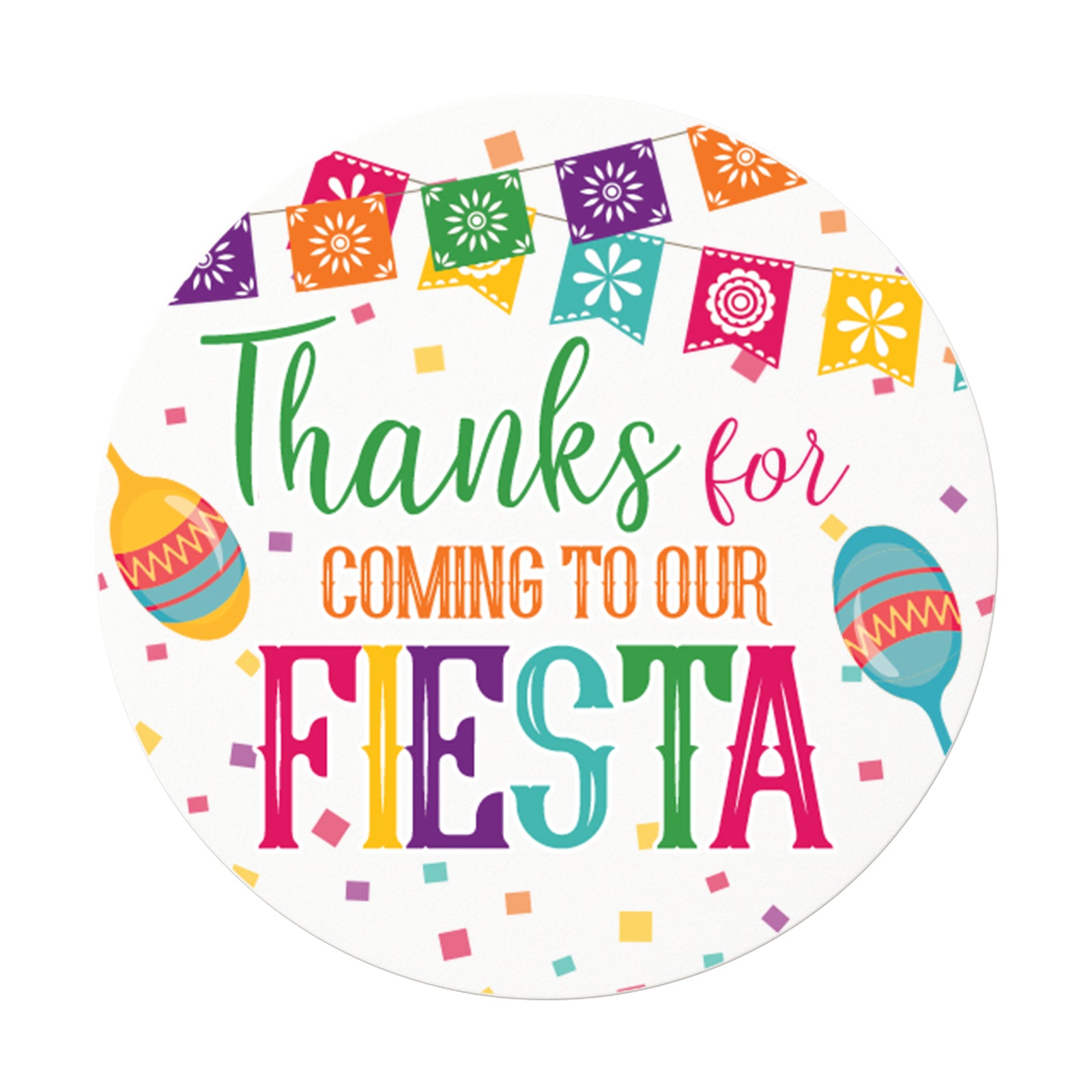 Taco 'Bout a Baby: Baby Shower - Thanks for Coming to Our Fiesta Stickers - 40 Stickers - Distinctivs Party