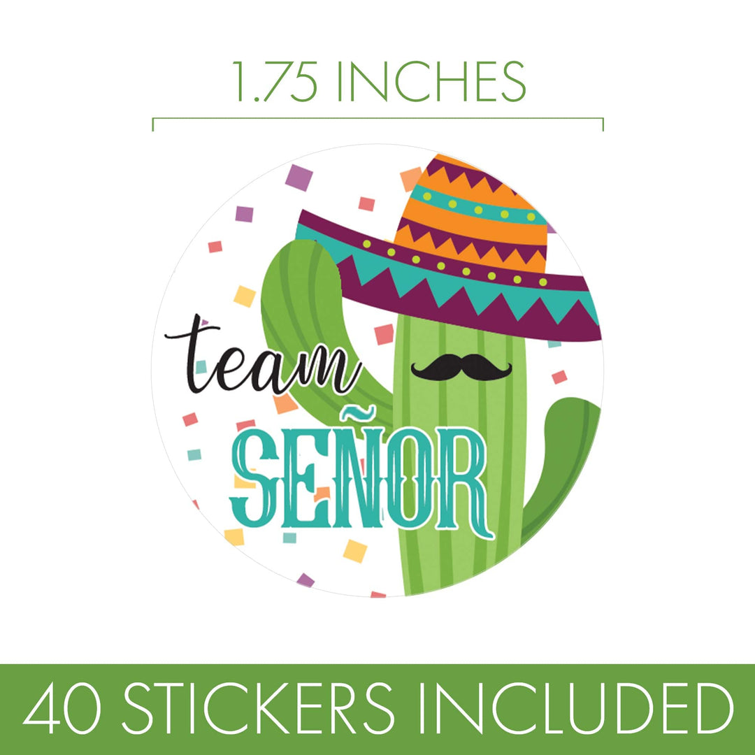 Taco 'Bout a Baby: Baby Gender Reveal "Team Señor or Señorita" Stickers - 40 Stickers