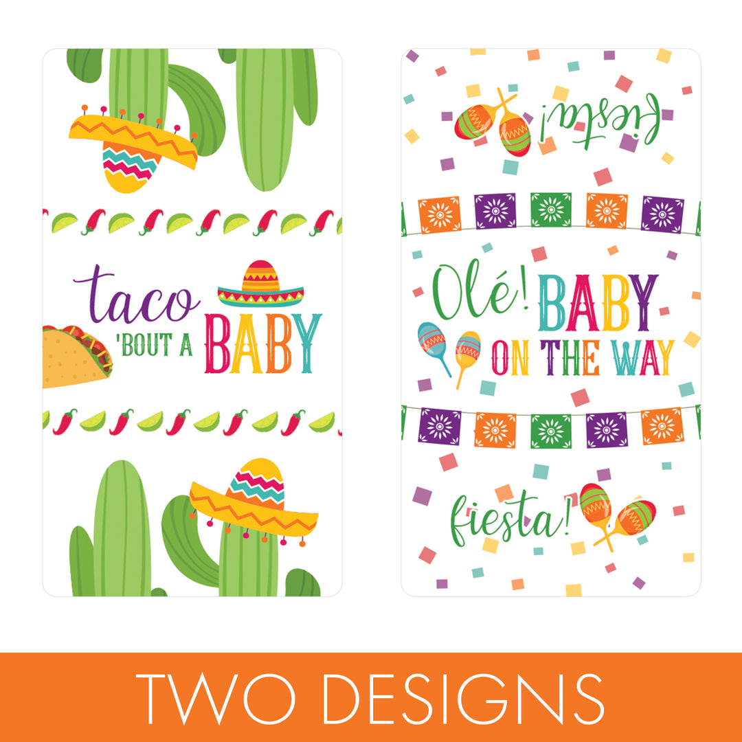 Taco 'Bout a Baby: Baby Shower - Pegatinas para envoltorios de barra de caramelos en miniatura de Hershey's - 45 pegatinas