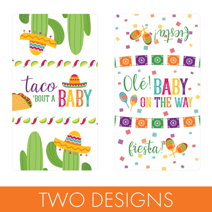 Taco 'Bout a Baby: Baby Shower - Pegatinas para envoltorios de barra de caramelos en miniatura de Hershey's - 45 pegatinas
