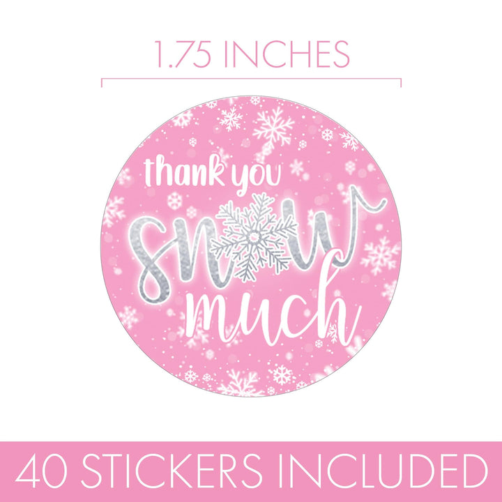 Onederland Snowflake: Pink- Winter First Birthday - Thank You So Much - 45 Stickers