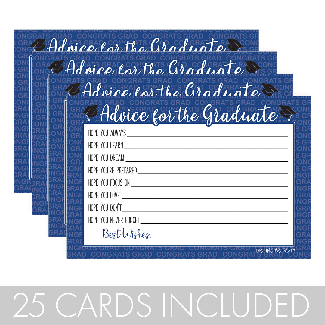 Graduation Party Class of 2025: Graduation Advice Cards – 15 School Colors - 25 Cards