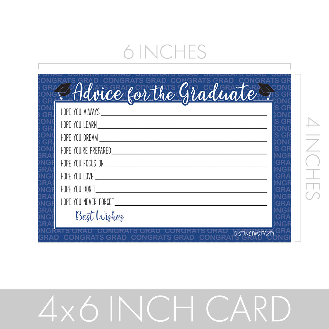 Graduation Party Class of 2025: Graduation Advice Cards – 15 School Colors - 25 Cards