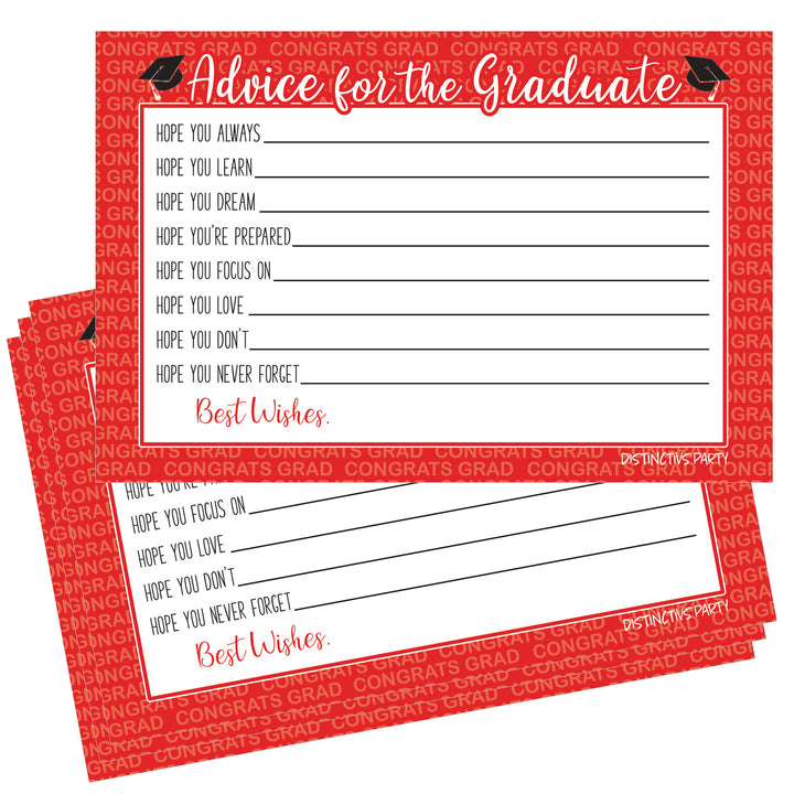 Graduation Class of 2025: Graduation Advice Cards – 15 School Colors - 25 Cards