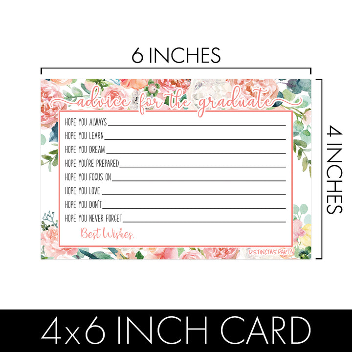 Pink Floral Graduation Advice Cards - 25 Count