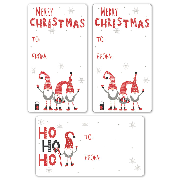 Christmas Gift Tag Stickers: Whimsical Gnome Holiday - 42 Stickers