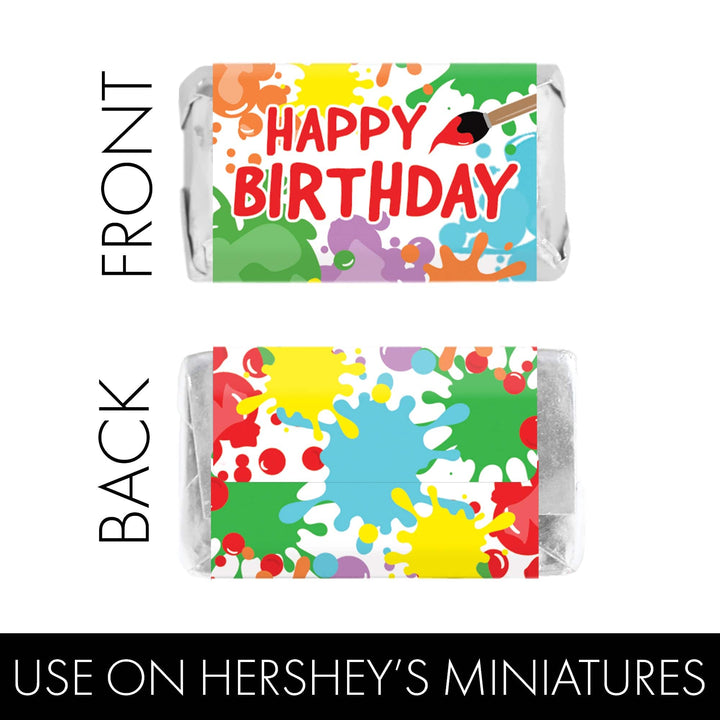 Art & Painting: Kid's Birthday - Hershey's Miniatures Candy Bar Wrappers Stickers - 45 Stickers