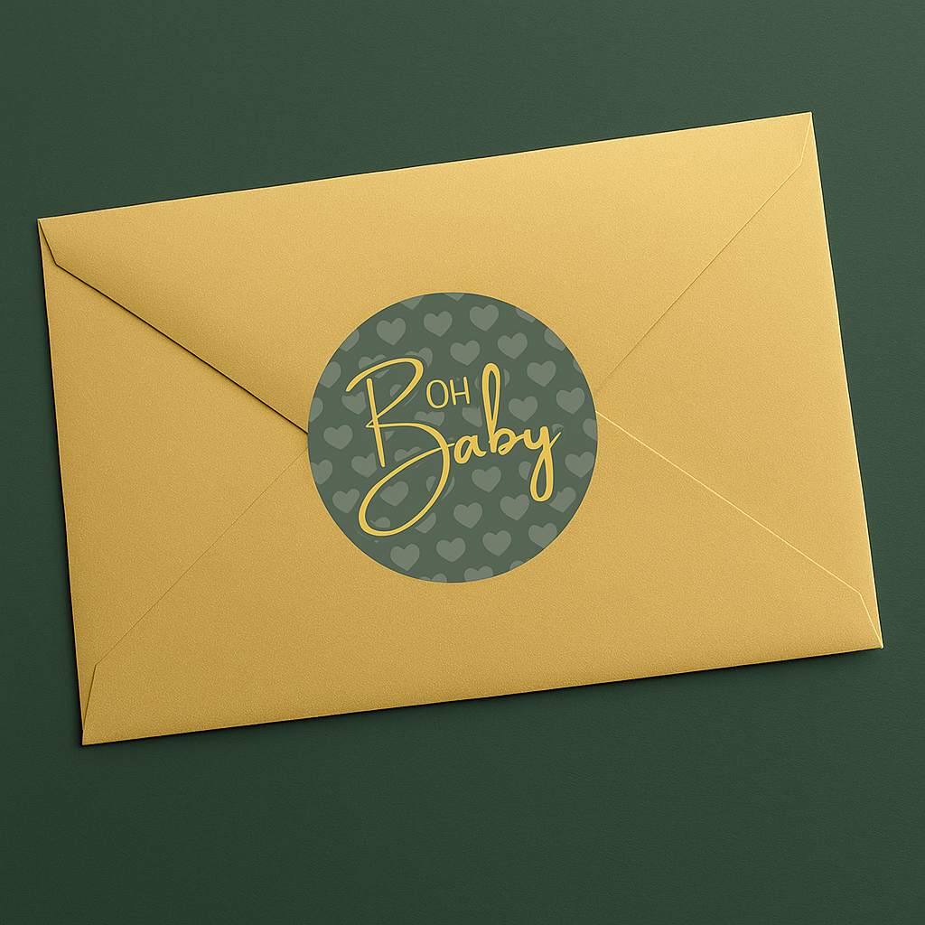 Sweet Baby Género neutro: Verde - Pegatinas para regalos de fiesta de baby shower - 40 etiquetas
