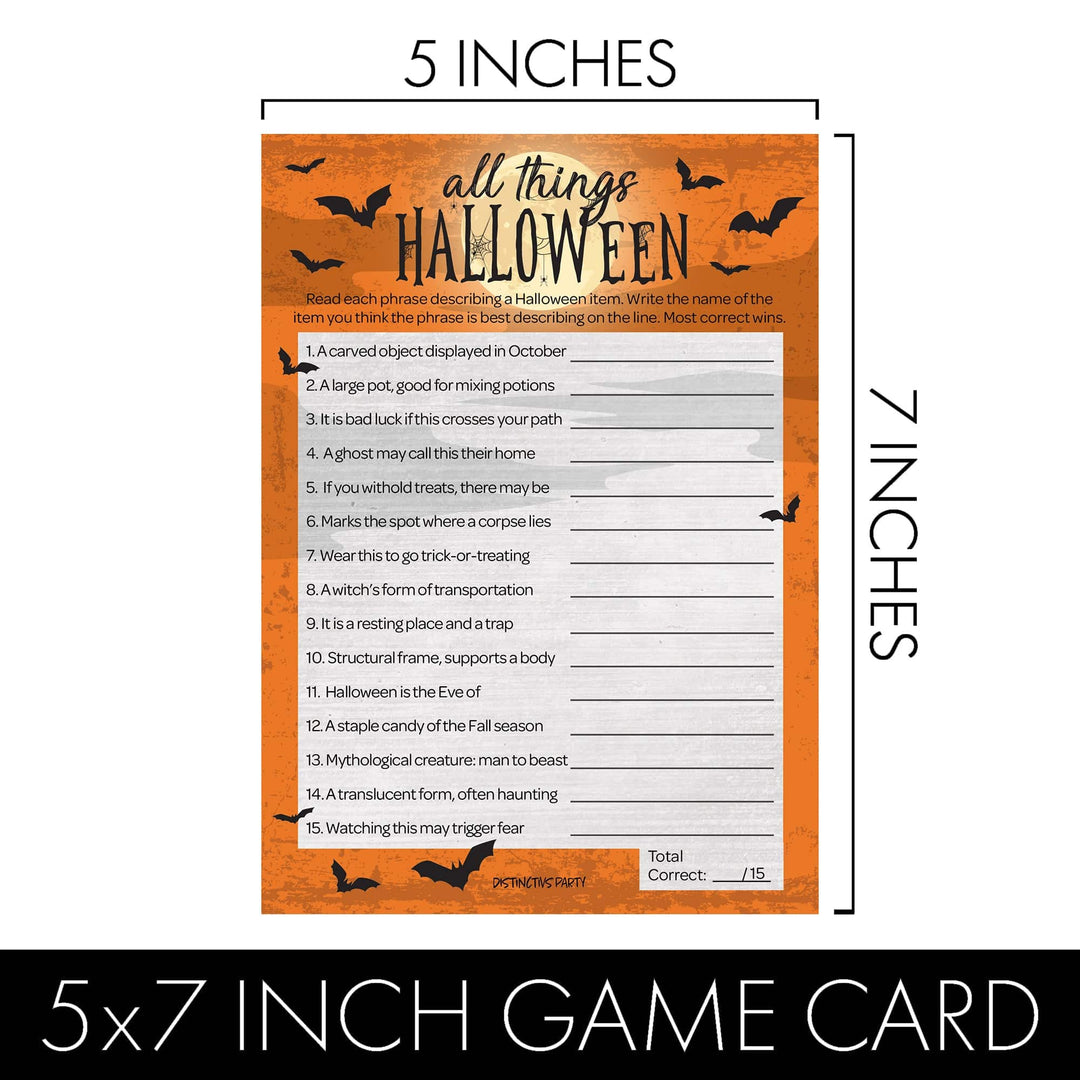 Luna Llena: Juego de fiesta de Halloween - Todo lo relacionado con Halloween y Match the Phobia - Paquete de dos juegos - 25 tarjetas de doble cara