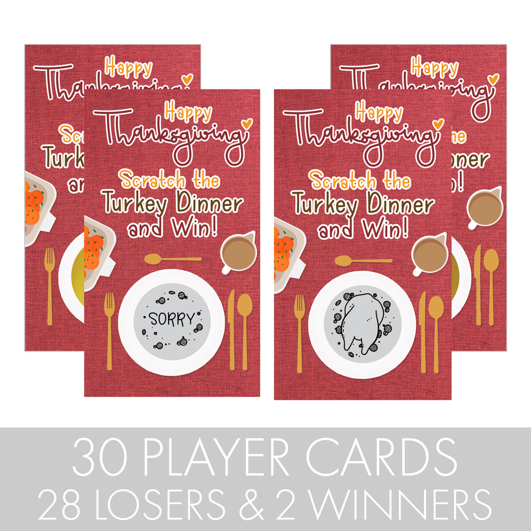 Turkey Day: Thanksgiving  Scratch Off Game Cards - 28 Scratchers