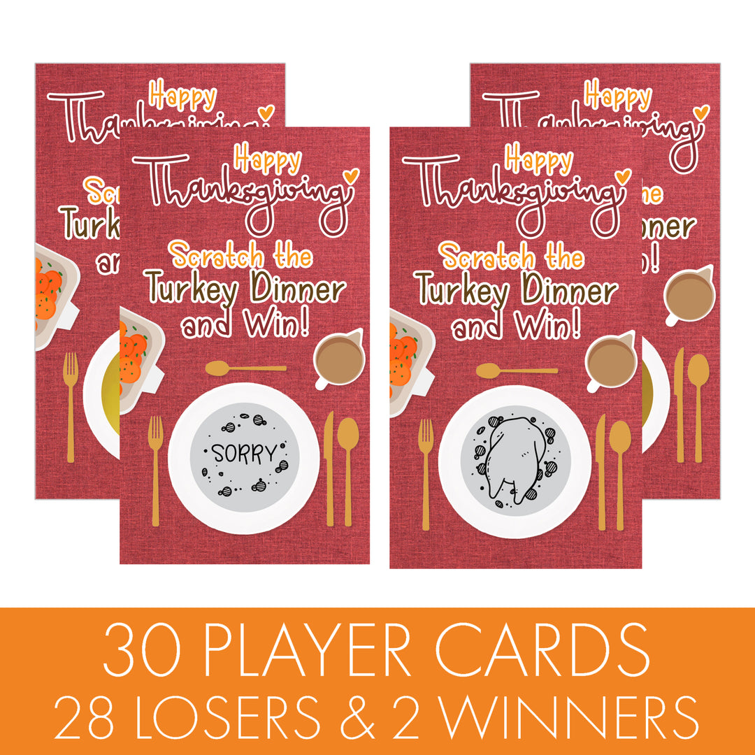 Turkey Day: Thanksgiving  Scratch Off Game Cards - 28 Scratchers