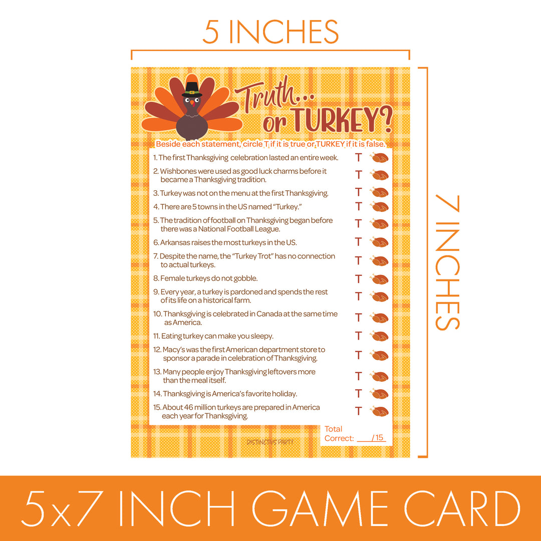 Thanksgiving Party Game Bundle - Truth or Turkey and All Things Thanksgiving Game - 25 Dual-Sided Game Cards